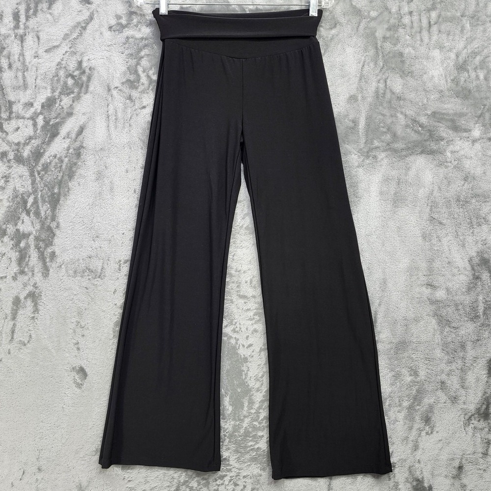 J Mode USA Pants Womens XL Black Wide‎ Leg Fold Over Waist Stretch Athleisure